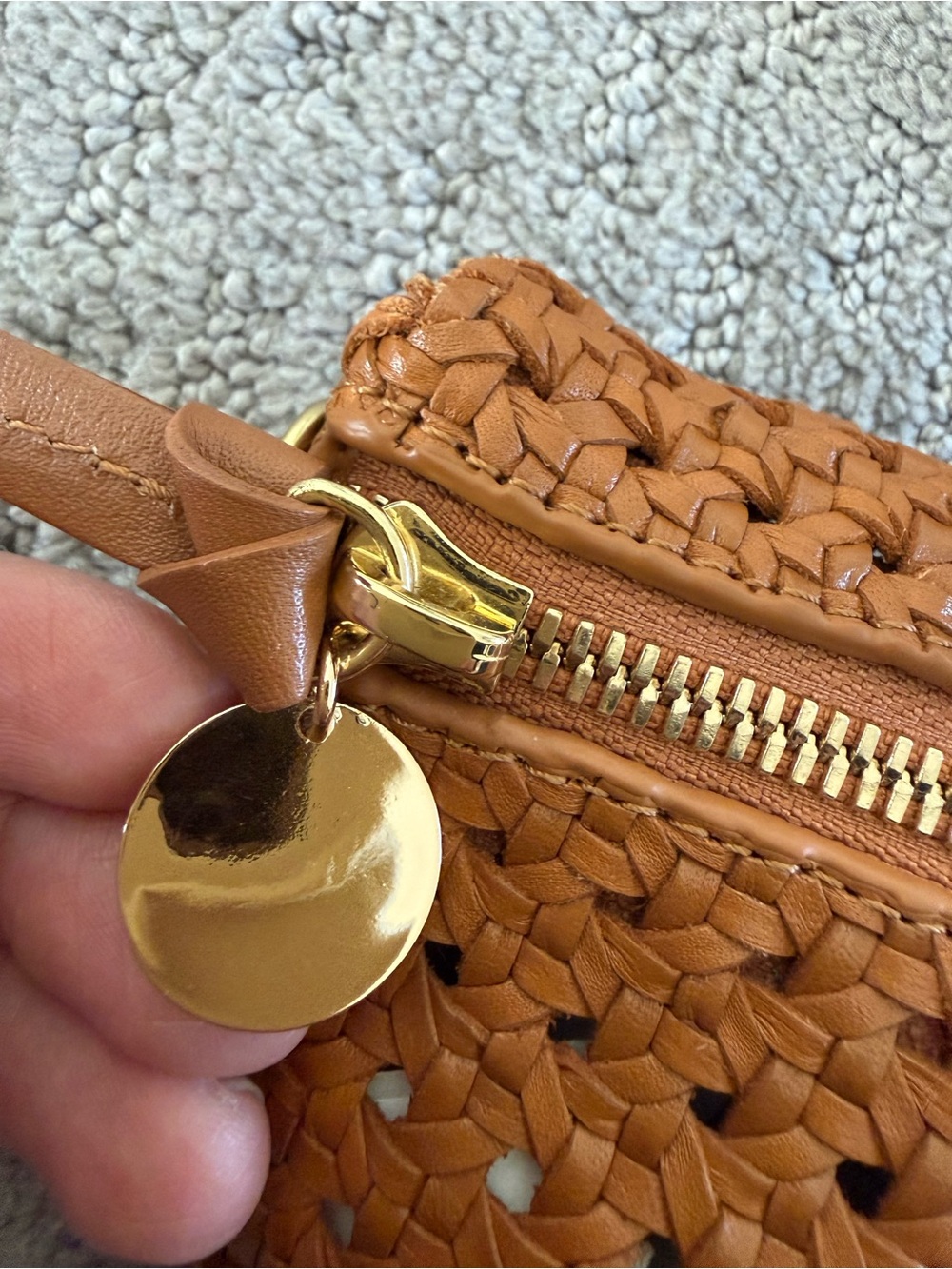Clare V. Petite Fanny Rattan Woven Leather Belt Bag - Picture 9 of 14
